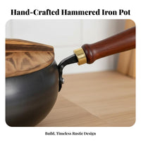 Handmade Iron Wok Non-Stick Hand Hammered Wok Stir-Fry Pan Long-Lasting Fast Heat Conduction for Home Cooks