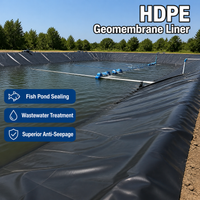 HDPE Pond Liner for Water Features, 0.2-2.0mm Thick Glossy Black Impermeable Liner, Heavy Duty Containment for Dams & Reservoirs