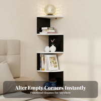 Space-Saving Alternating Corner Shelf Easy Installation Alternating Corner Single Unit Decorative Household Storage Stable for Renters, Homeowners, Students, Bedroom, Living Room, Bathroom, Home Office