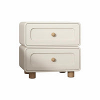 Streamlined Contemporary Design 2-Drawer End Table space-saving Size Nightstand Rounded Corners Storage Cabinet Multi-Purpose for Apartment Dwellers, Homeowners, Bedroom, Small Spaces, Dorm Room, Entryway
