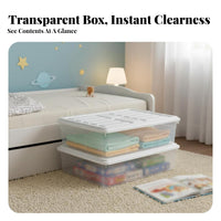 Under-Bed Rolling Drawer Large Capacity Under-Bed Rolling Bin double-sidedOpening Lid