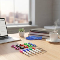 15 Pieces Foldable Scissors and Marker Pen Set Mini Marker and Scissors Keychain Kit Portable Cutting and Writing Tool Set for Nurses, Students, Teachers, Work, School