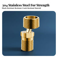 360° Rotation Universal Angle Joint Fitting Solid Metal Construction Swivel Angle Pipe Adapter Long-Lasting for Bathroom Renovation