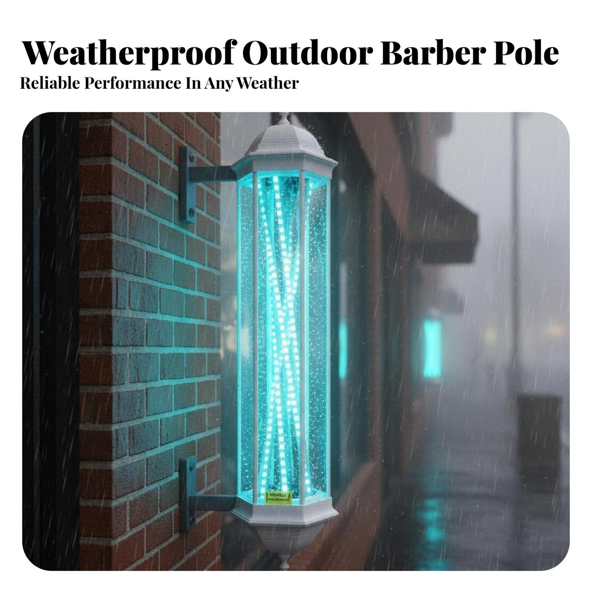 Barber Pole Waterproof LED Barber Pole Retro Design Rotating LED Salon Light for Outdoor, Storefront