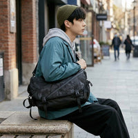Shoulder Bag and Crossbody Bag Men for Daily Use, Large Capacity Polyester Chest Bag with 13-inch Laptop Compartment, Travel Bag, 45*19*23 cm