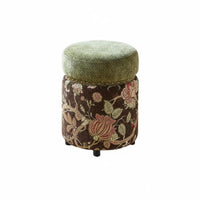 Vintage Design Round Pouf Multi-Functional Round Floral Pouf Comfortably Padded Household Furniture Sturdy Construction for Homeowners, Families, Living Room, Vanity, Bedroom, Entryway