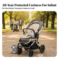 All-Season Stroller Seat Cushion Padded Design 5-Point Harness Stroller Insert Breathable for Infants, Toddlers, Travel, Outdoor, High Chair