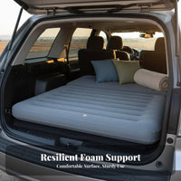 Portable SUV Trunk Sleeping Pad Anti-Slip Bottom SUV Air Mattress Suede Material Self-Inflating Car Mattress Wear-Resistant for Travelers, Families, Outdoor Enthusiasts