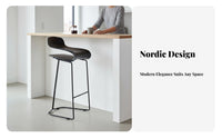 Modern Design Suspended Seat Stool Minimalist Look Bar Chair Long-Lasting Frame Seating Furniture Integrated Footrest for Homeowners, Adults, Cafe Owners, Counter, Kitchen Island, Reception Area, Dining Room
