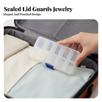 Miniature compartment Box Transparent Jewelry Container Anti-Oxidation for Handbag