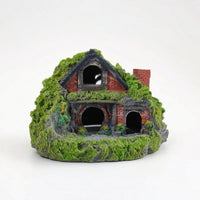 Mossy Aquatic Tank Cottage Textured Aquascape House Realistic Aquatic Hideout Safe for Miniature Landscape
