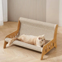 Wear-Resistant Feline Scratcher Sofa Extra Large Feline Scratch Lounge Low Dust Pet Furniture 2-in-1 Design for Indoor, Home
