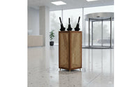 Multi-Purpose Rattan Umbrella Holder Woven Design Wooden Umbrella Stand Space Saving Home Storage Sturdy for Doorway, Hallway