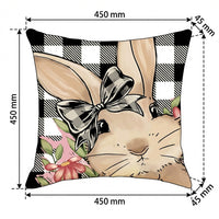 Easter Cushion Covers 45x45 cm Bunny Eggs Decoration Sofa Pillowcase Covers for Spring Summer Happy Easter Decoration Holiday Party Picnic Outdoor Garden