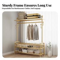unrestrictedstanding Rolling Garment Rack with Shelf Minimalist Design Clothes Rail Easy Assembly Clothing Organizer sturdy Duty for Homeowners, Students, Renters, Balcony, Dorm Room, Entryway