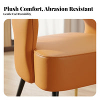 Soft Cushioning Upholstered Barrel Chair Curved Backrest Indoor Furniture Minimalist Design Lounge Seat Ergonomic Design for Interior Designers, Apartment Dwellers, Bedroom, Beauty Salon, Reception Area, Living Room