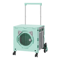 Foldable Pet Trolley Top Opening Pet Trolley Cart Transparent Window for Travel, Shopping