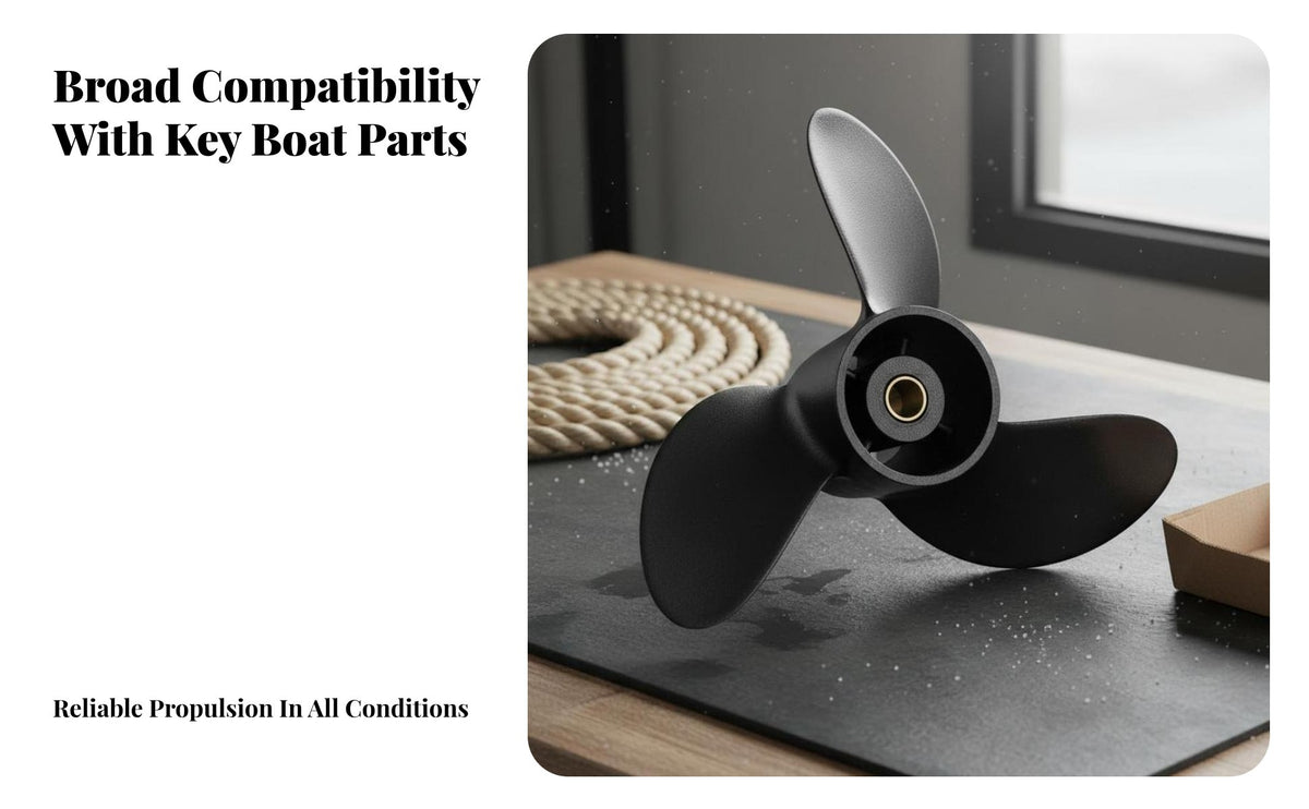 Outboard Motor Propeller Replacement Part Boat Engine Propeller High Power Compatible Boating Accessory for Boaters, Anglers, Fishing, Kayaking