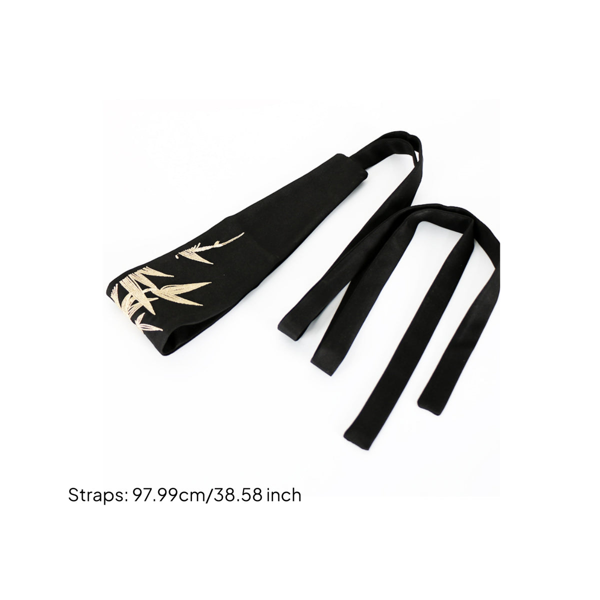 Black Embroidered Waist Belt Bow Knot Tie Waist Belt Lightweight Fashion Accessory Easy to Match
