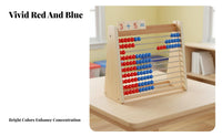 Educational Wooden Abacus Colorful Beads Child-Centered Math Toy Develops Fine Movement Skills for Preschoolers, Toddlers, Classroom