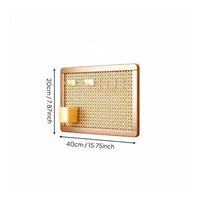 Drill-Effortless Installation Wall Mounted Display Board Heavy Duty Rattan Design Pegboard Gaming Accessory Organizer for Gamers, Study Room