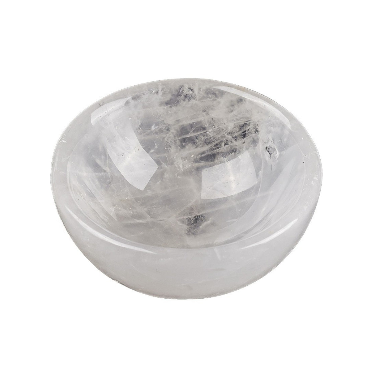 Natural White Quartz Bowl Translucent Quartz Bowl Carved Genuine for Altar