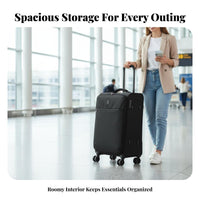 Softside Suitcase Lightweight Softside Telescopic Handle Luggage for voyagers, holidayers, holiday, holidays, weekend escapes