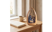 Tabletop Nativity Scene Religious Nativity Ornament Arched Statue Indoor for Display Cabinets