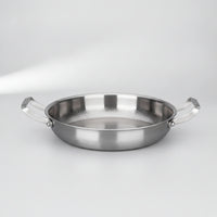 Hammered Frying Pan with Lid Induction Compatible Frying Pan with Lid Double Handle Skillet for Home Cooks, Families, Kitchen