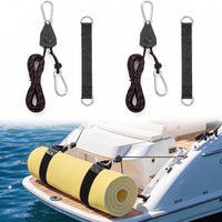 2 Pieces Ratchet Rope Hanger Heavy Duty Rope Hanger with Carabiners Self Locking Ratchet Tie down Strap for Boaters, Marine Storage, Boat Deck