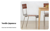 Nordic aesthetic Wood and Metal Side Chair Japanese Aesthetic Seating Furniture Retro Inspired Minimalist Design for Interior Decorators, Business Owners, Dining Room, Restaurant, Kitchen, Bedroom