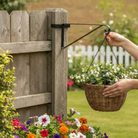 4 Pieces Hanging Basket Bracket Clamp on Hanging Basket Hook Allweather Resistant Fence Top Plant Hanger for Gardeners, Garden
