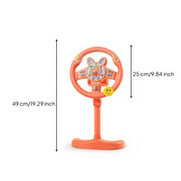 Driving Toy with Stand Floor-Standing Steering Wheel Toy with Base Simulation Steering Wheel Light and Sound Interactive