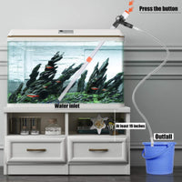 Interchangeable Attachments Manual Aquarium Water Changer Clear Tube Aquarium Siphon Hose Kit Scraper Head Plastic Aquarium Cleaning Set Orange Accent Rings