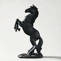 Resin Horse Figurine Rearing Horse Sculpture Tabletop Decor for Art Lovers