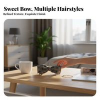 Floral Ribbon Hair Fastener Korean Design Ribbon Grip Fastener Secure Hold Elegant Design for Teenagers