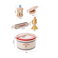 5 Pieces Percussion Instrument Set Early Learning Wooden Musical Instruments Set Develops Motor Skills Young Child Music Play Set for Young Children