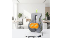Ergonomic Back Cushion with Massage Heated Support Cushion Vibrating Memory Foam Backrest Comfortable for Drivers, Sofa