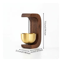 Wooden Entry Chime No Required Door Chime Soothing Sound Wood and Brass Bell for Shop Entrance