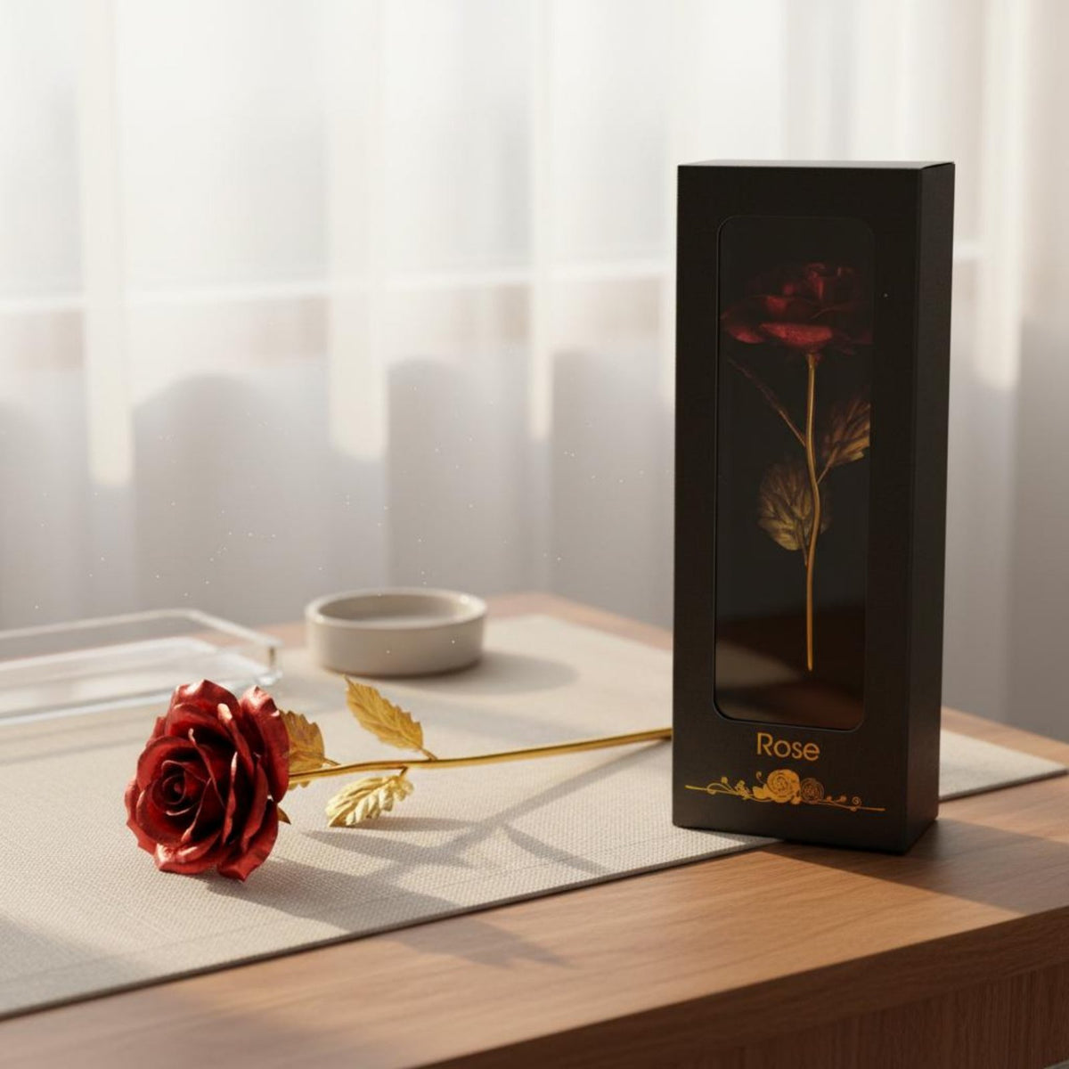 Never Wither Gold Foil Blossom Elegant Design Gold Foil Eternal Blossom Handmade Craft Keepsake Item Handmade for Girlfriend, Wife, Women