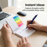 Sticky Notes Set with Hard Cover, Multi Function Notepad Organizer for Desktop Organization, Repositionable for Note Taking for Students