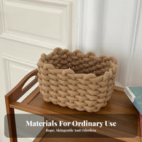 Woven Basket Japanese aesthetic Woven Basket Set Handwoven for Living Room, Students
