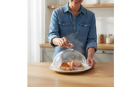 Food Protector Dustproof Clear Cake Dome Lid Plastic Food Cloche Serving Accessory Reusable for Caterers