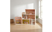 Pink Dollhouse Pitched Roof Accessible Front Dollhouse