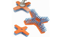 Blue Bristles Nylon Brush Head Orange Base Trimmer Brush Head Mounting Hole Garden Tool Part Easy to Install for Cleaning Work, Grass Trimming