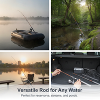 Carbon Fiber Raft Fishing Rod for Shore Casting and Trolling, 1.3m-2.1m, Soft Tail Design