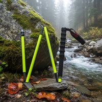Foldable Carbon Fiber Trekking Poles Anti-Slip Folding Trekking Pole Portable Carbon Fiber Hiking Pole Compact for Mountaineering, Trail Running