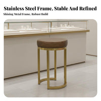 Modern Design Backless Pedestal Stool Sleek Look Bar Chair Integrated Footrest Seating Furniture Stable Round Base for Business Owners, Interior Decorators, Jewelry shop, Reception Area, Boutique, Restaurant