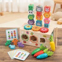 Wooden Shape Sorter with Gears Hands-in Shape Sorting Toy Box Hands-on Learning Wooden Sorting Toy for Daycare