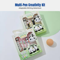 Panda Theme Stationery Set, Colored Pens, Gel Pens, Ink Pens, Erasable Pens, Gift Box for Students, Holiday Present